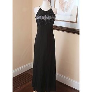 Black Beaded -Top full length dress